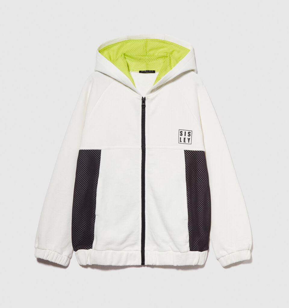 Sporty sweatshirt with logo - boys' knitwear - White | Sisley Young image number 1